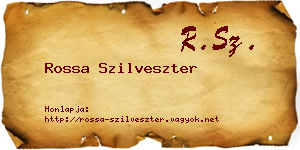 Rossa Szilveszter névjegykártya